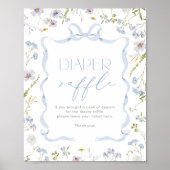 Blue Bow lint Wildflower Luier Raffle Poster (Voorkant)
