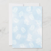 Blue Bow Little Boo Baby shower Kaart (Achterkant)