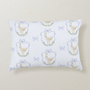 Blue Bow Little Goose Whimsical Crest baby Boy Accent Kussen