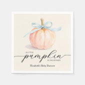 Blue Bow Little Pumpkin Baby shower Servet (Voorkant)
