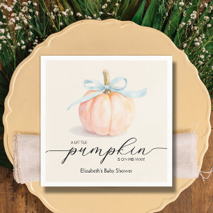 Blue Bow Little Pumpkin Baby shower Servet