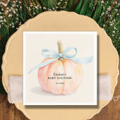 Blue Bow Little Pumpkin Baby shower Servet