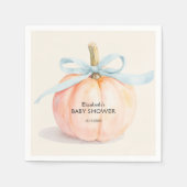 Blue Bow Little Pumpkin Baby shower Servet (Voorkant)