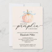 Blue Bow Little Pumpkin Boy Baby shower Kaart (Voorkant)