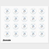 Blue Bow Little Pumpkin Boy Baby shower Stickers (Vel)