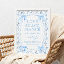 Blue Bow Love Shack Fiance Vrijgezellenfeest Welko Poster
