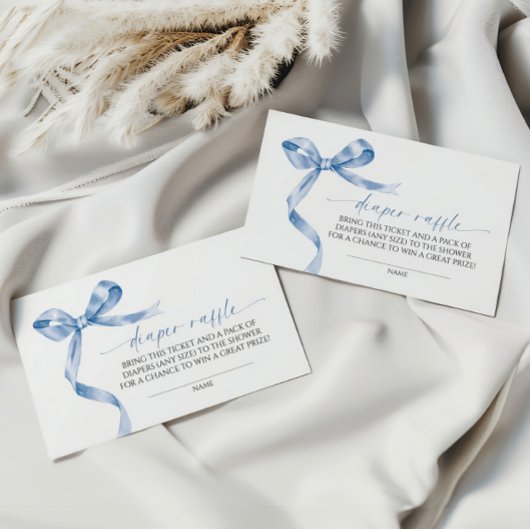 Blue Bow Luier Raffle Informatiekaartje