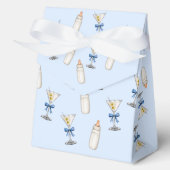 Blue Bow Martinis Baby Bottles Baby shower Bedankdoosjes (Voorkant)