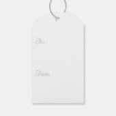 Blue Bow Merry Christmas Crest Gift Label - A Cadeaulabel (Achterkant)