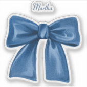 Blue Bow met de naam Vinyl Sticker (Voorkant)