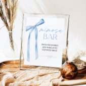 Blue Bow Mimosa Bar Vrijgezellenfeest Sign Poster