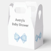 Blue Bow Modern Boy Baby shower Bedankdoosjes (Geopend)