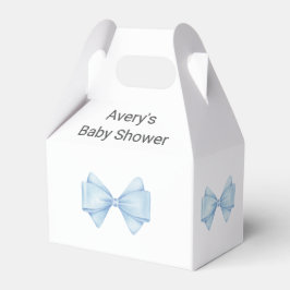 Blue Bow Modern Boy Baby shower Bedankdoosjes