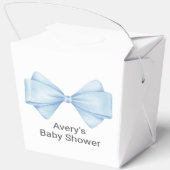 Blue Bow Modern Boy Baby shower Bedankdoosjes (Achterkant)