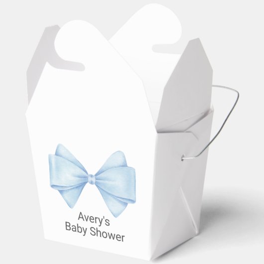 Blue Bow Modern Boy Baby shower Bedankdoosjes (Open)
