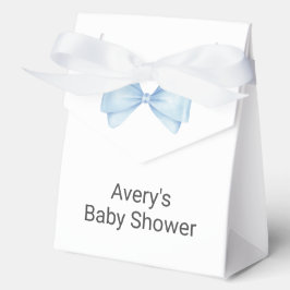 Blue Bow Modern Boy Baby shower Bedankdoosjes