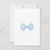 Blue Bow Modern Boy Baby shower Bedankkaart (Achterkant)