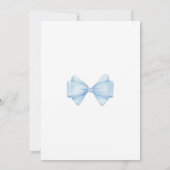 Blue Bow Modern Boy Baby shower Kaart (Achterkant)