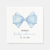 Blue Bow Modern Boy Baby shower servetten (Voorkant)