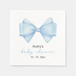 Blue Bow Modern Boy Baby shower servetten