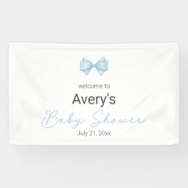Blue Bow Modern Boy Baby shower Spandoek