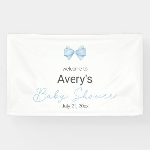 Blue Bow Modern Boy Baby shower Spandoek