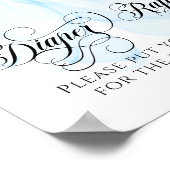 Blue Bow Modern Elegant Baby shower Luier Raffle Poster (Hoek)