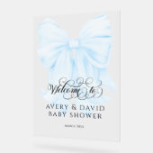 Blue Bow Modern Elegant Boy Baby shower Acryl Bord