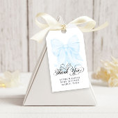Blue Bow Modern Elegant Boy Baby shower Cadeaulabel