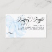 Blue Bow Modern Elegant Boy Baby shower Luier Informatiekaartje (Voorkant)