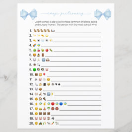 Blue Bow Modern Emoji Boeken Baby shower spel
