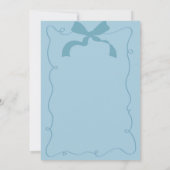 Blue Bow Modern Illustrated Boy Baby shower Kaart (Achterkant)