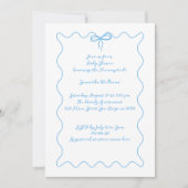 Blue Bow Modern Minimalistisch Jongen Baby shower Kaart (Voorkant)