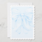 Blue Bow Moderne Elegante Baby Boy Douche Kaart (Achterkant)