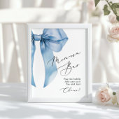 Blue Bow Momosa bar Baby Boy Shower Poster