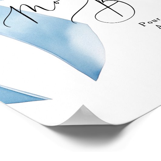 Blue Bow Momosa bar Baby Boy Shower Poster (Hoek)