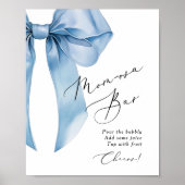 Blue Bow Momosa bar Baby Boy Shower Poster (Voorkant)