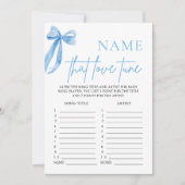 Blue Bow Naam Die Liefde Tune Vrijgezellenfeest Ga Kaart (Voorkant)