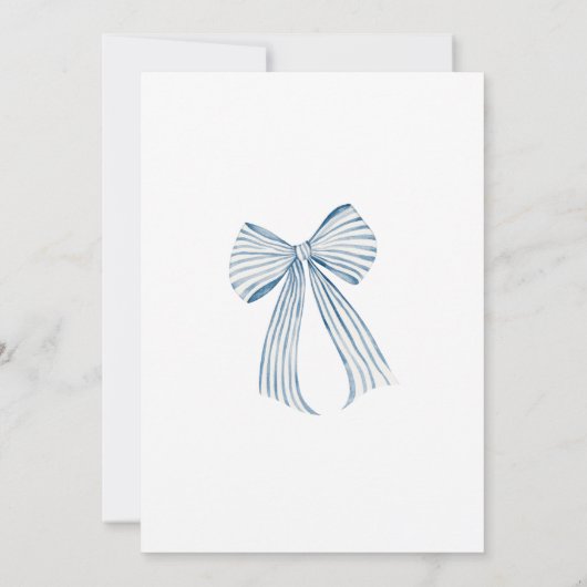 Blue Bow Oh Boy Baby shower Kaart (Achterkant)