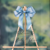 Blue Bow oh Boy Baby shower Welkom Acryl Bord (Neutraal)