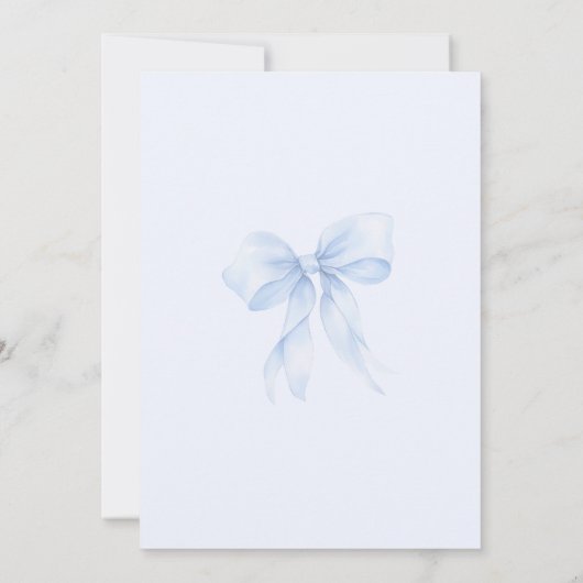 Blue Bow Oh Boy waterverf Baby Boy Shower Kaart (Achterkant)