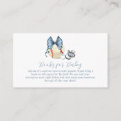 Blue Bow Pacifier Baseball Books For Baby Shower  Informatiekaartje (Voorkant)