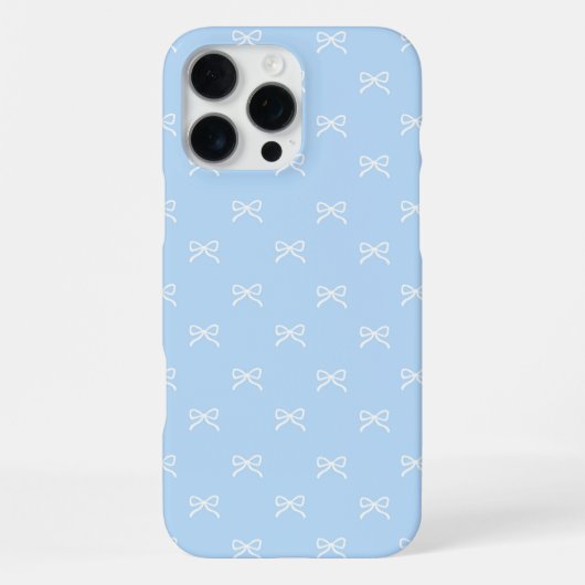 Blue Bow Pattern Coquette Girly Spring Summer iPhone Hoesje (Achterkant)