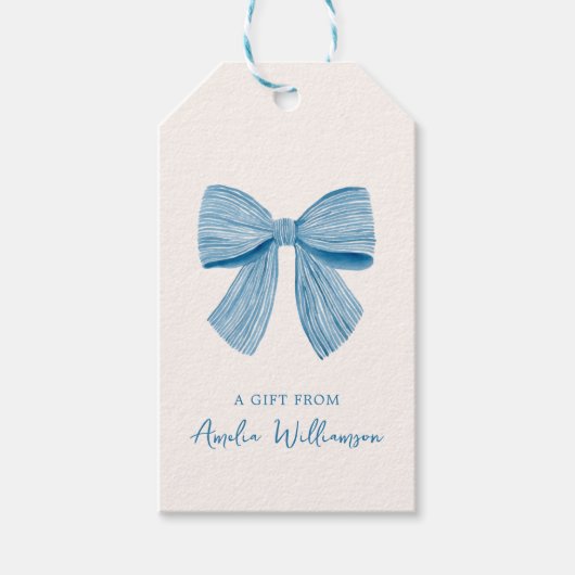 Blue Bow Personalized Classic Preppy A Gift From Cadeaulabel (Voorkant)
