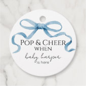 Blue Bow Pop And Cheer  Bedankjes Labels (Voorkant)