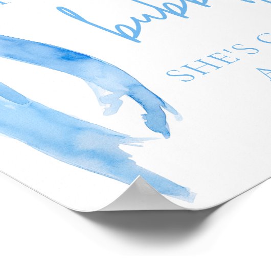 Blue Bow Pop De Bubble Ze krijgt een Hubby-teken Poster (Hoek)