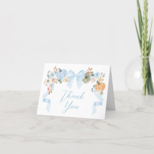 Blue Bow Pumpkin-Baby shower Bedankkaart