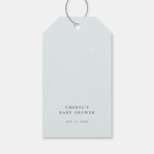 Blue Bow Pumpkin-Baby shower Cadeaulabel (Achterkant)