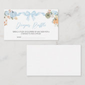 Blue Bow Pumpkin Baby shower Luier Raffle Informatiekaartje (Voorkant / Achterkant)