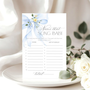 Blue Bow Raad dat lied baby shower spel